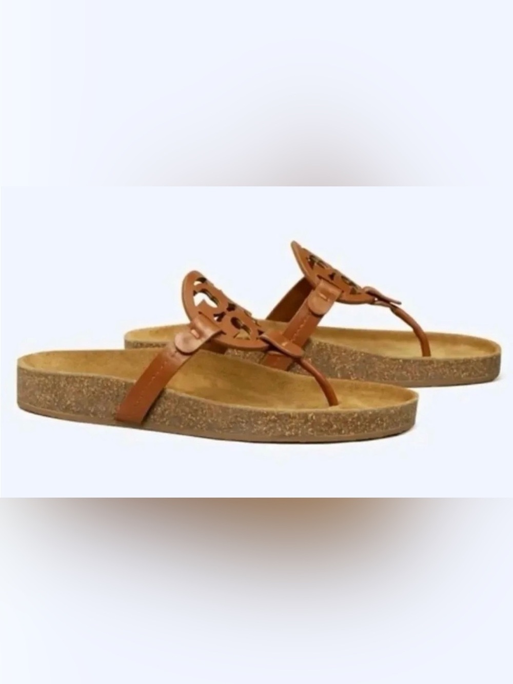Tory Burch Miller Cloud Sandals Suede
Footbed Brown Leather Size: 8M
